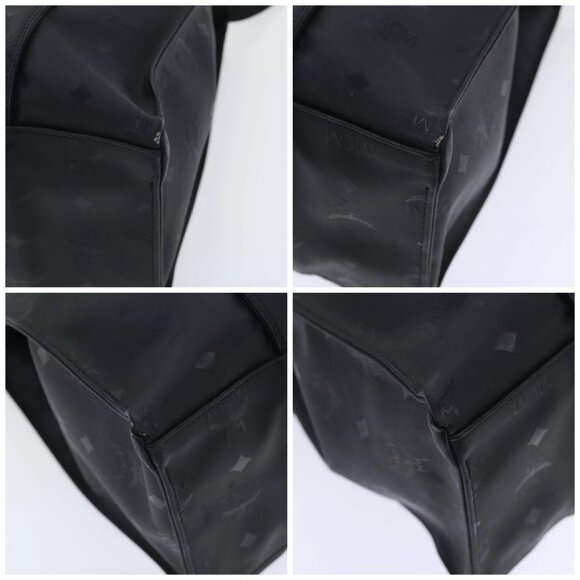 MCM Vicetos Logogram Tote Bag PVC Black Auth 88208 - Picture 14 of 16